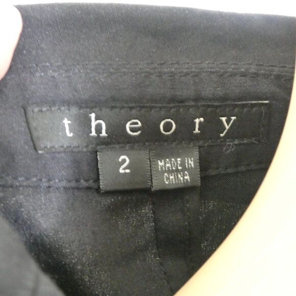 Theory Galina Linen Blend Tie Front Blazer Jacket Black Career Size 2 - Picture 6 of 9